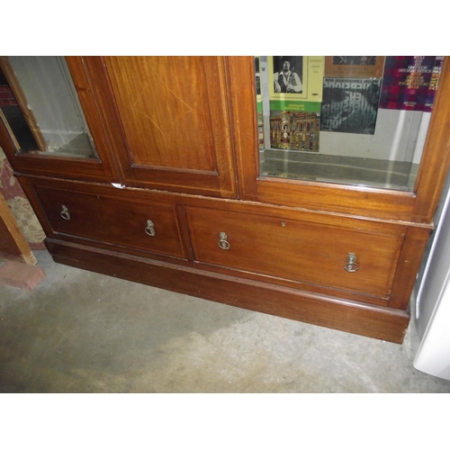 247 - A Victorian mahogany combination wardrobe, COLLECT ONLY