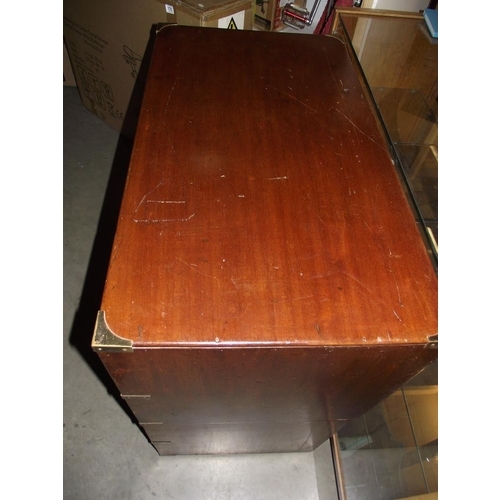 172 - A Victorian mahogany ships chest of drawers with brass corners COLLECT ONLY