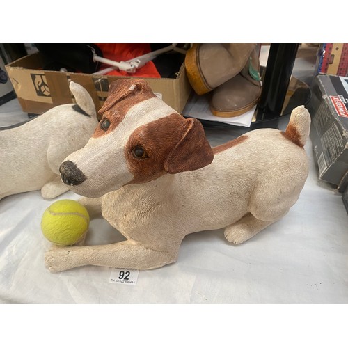 92 - A Jack Russell dog figure with tennis ball