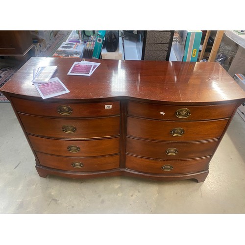 225 - A double bow front chest of drawers COLLECT ONLY