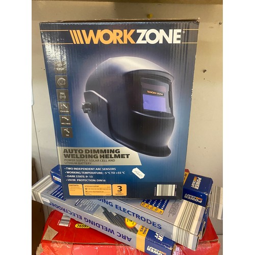 39 - A boxed WorkZone Inverter Welder and a boxed WorkZone Auto Dimming Welding Helmet