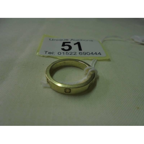 51 - A 9ct gold ring stamped 375. size L, 3.7 grams.