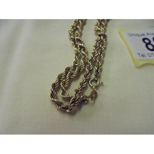 80 - A 9ct gold rope chain, 24
