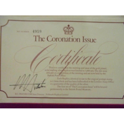 210 - A limited edition coronation issue of gold plated solid silver stamp dies (4959 of 5000), issued by ... 