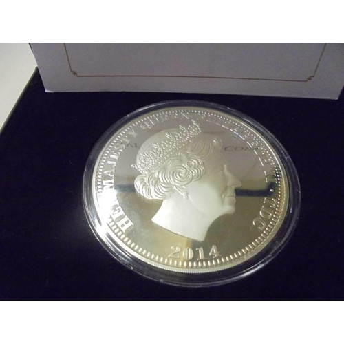 212 - A limited edition 'The Queens 88th Birthday' silver proof 5 oz coin (mintage 199), boxed with certif... 