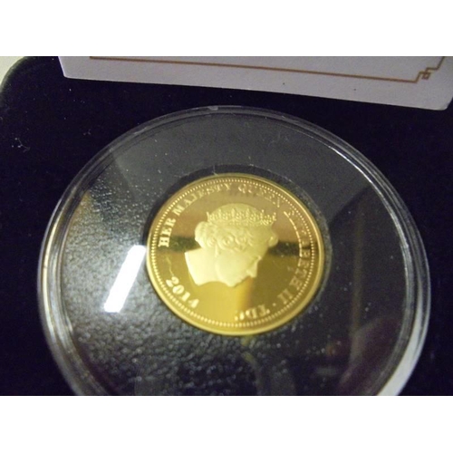 213 - A limited edition 'The Queens 88th Birthday' 22 carat gold proof £1 coin (mintage 995) boxed with ce... 