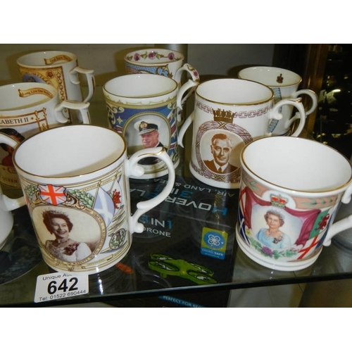 642 - A quantity of commemorative mugs including Royalty.