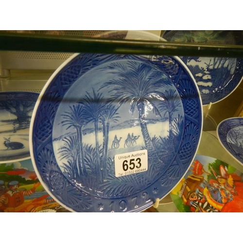 653 - Seven Royal Copenhagen collector's plates, 1970-1976.