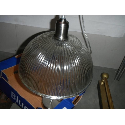 680 - A glass deco style ceiling light, COLLECT ONLY.