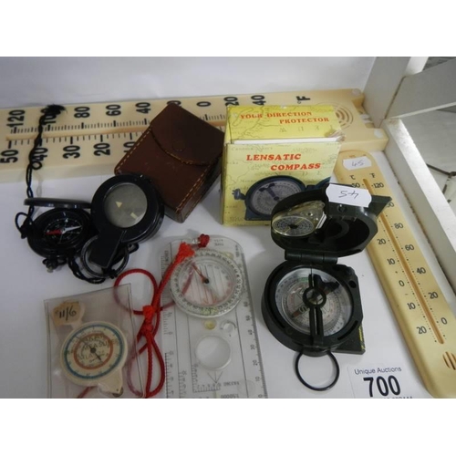 700 - A quantity of compass/temporature gauges etc.,