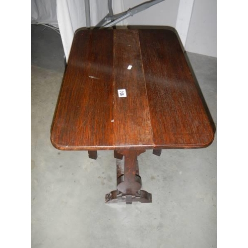 706 - A long narrow oak cottage gate leg table, COLLECT ONLY