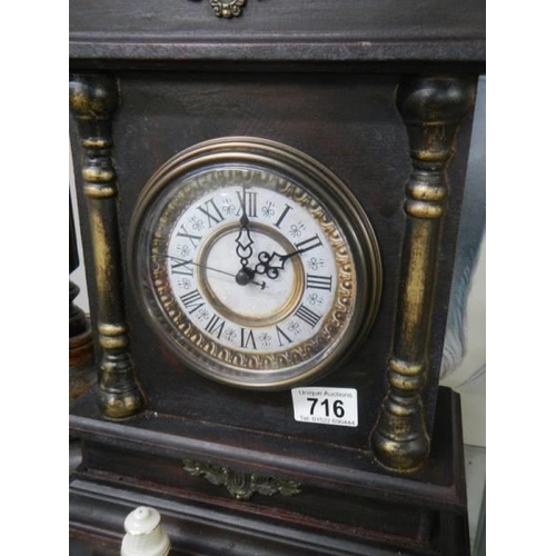 716 - An Edwardian style mantel clock.