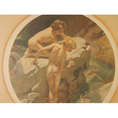 744 - A circular print by Frank O Salisbury entitled 'Wonders of the Sea' in gilt frame, COLLECT ONLY.