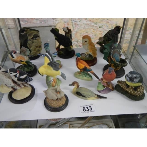 833 - A mixed lot of bird figures including Royal Worcester, Border Fine Arts, Country Arts etc.,