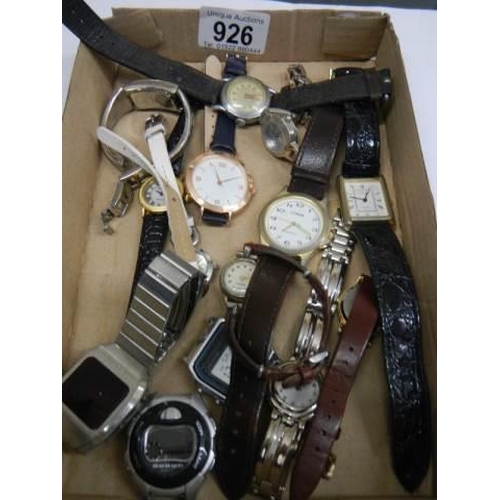 926 - A mixed lot of wrist watches.