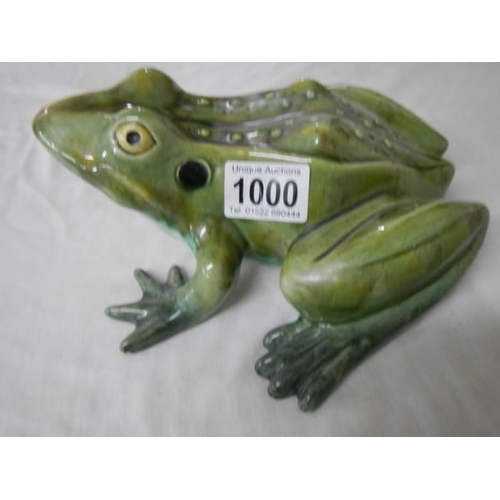 1000 - A 20th century studio pottery frog,