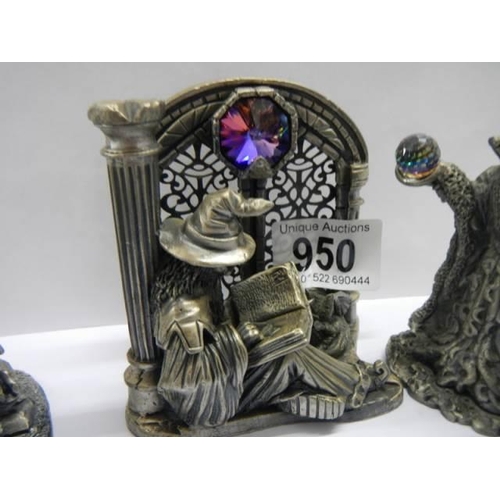 950 - Three cast WAPW magical figurines including The Dragon of Light.