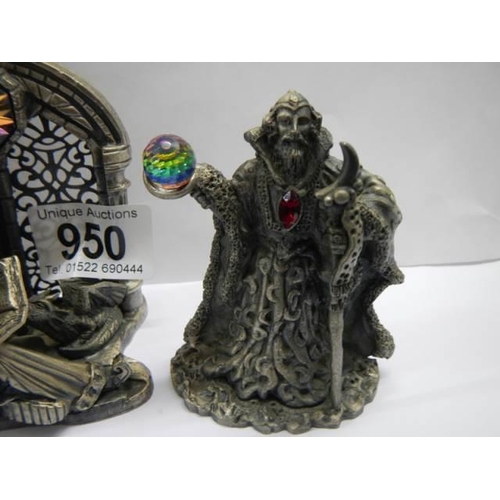 950 - Three cast WAPW magical figurines including The Dragon of Light.