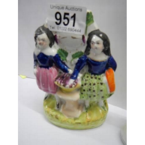 951 - Two 19th century Staffordshire figures.