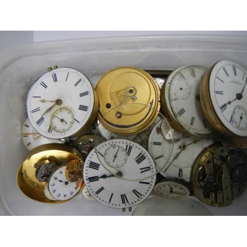 964 - A quantity of old pocket watch movements for spare or repair.