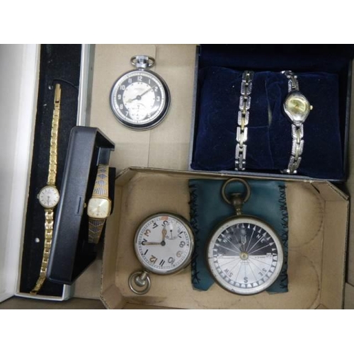 974 - A mixed lot of pocket and wrist watches etc.,