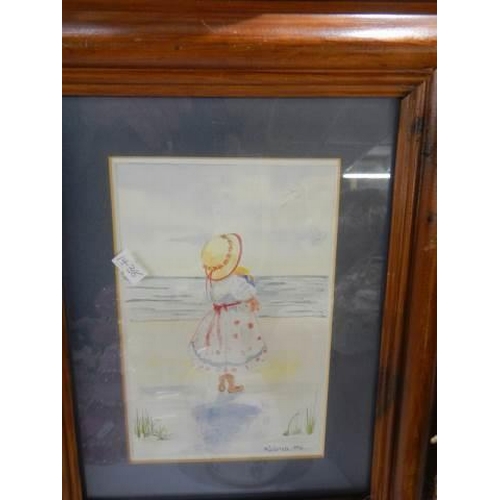 995 - A pair of framed and glazed watercolours signed M Warren 1996.