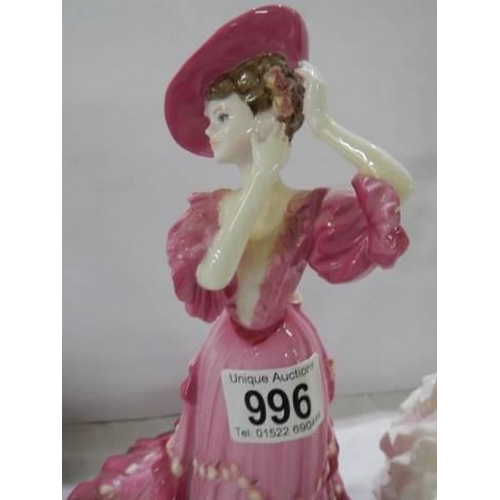 996 - A Royal Doulton Blossom Time figurine and a Coalport Victoria Rose figurine