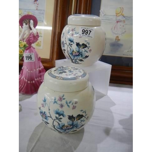 997 - A pair of Sadler ginger jars.