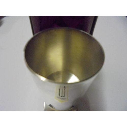 173 - A boxed hall marked silver goblet by Derek Birch, Birmingham 1971