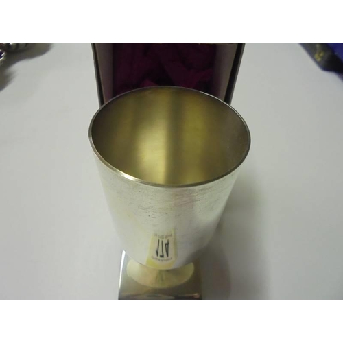 174 - A boxed hall marked silver goblet by Derek Birch, Birmingham 1971