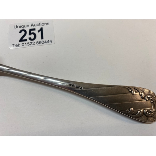 251 - An original silverware fork originally belonging to Eva Braun marked EB, 800 Silver, (approx 56g)