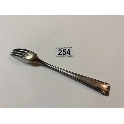 254 - An original silverware small fork originally belonging to Eva Braun marked EB, 800 Silver, (approx 4... 