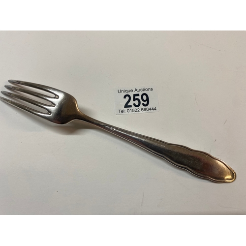 259 - An Adolf Hitler fork, marked AH, WMF 90, (approx 67g)