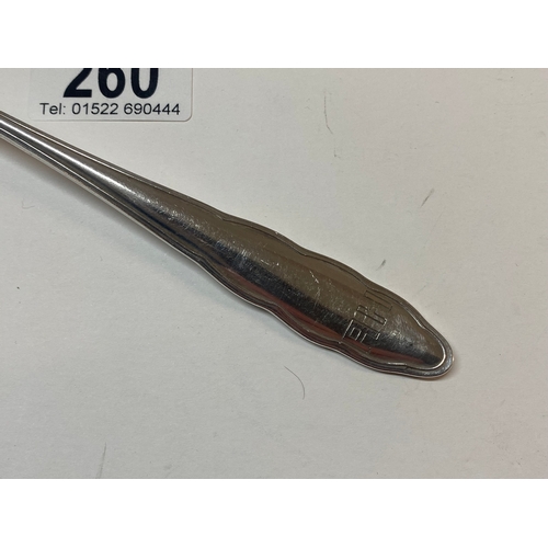 260 - An Adolf Hitler spoon, marked AH, WMF 90, (approx 84.26g)