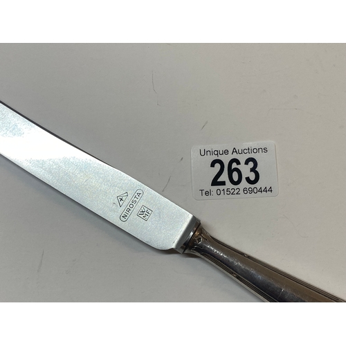 263 - An Adolf Hitler knife, marked AH,WMF Nirosta, (approx 77g)