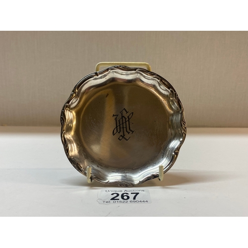 267 - A LAH Small Tray (LEIBSTANDARTE ADOLF HITLER) marked LAH, WMF (approx 64g)