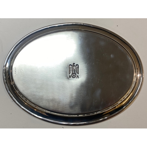 270 - Adolf Hitler Personal Formal Silverware A solid silver oval serving tray from the Berghof by Bruckma... 