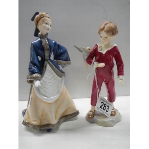 283 - Two Royal Worcester figurines - Winters Morn and The Parakeet.