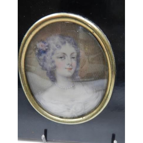 285 - Four good miniature portraits including Lord Nelson and Lady Hamilton.