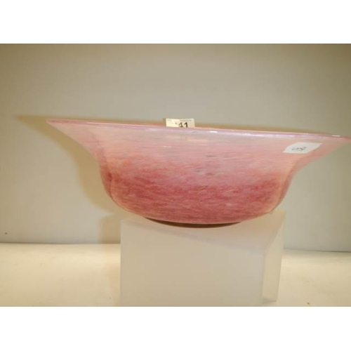 341 - A Whitefriars pink swirl bowl, 25 cm diameter.