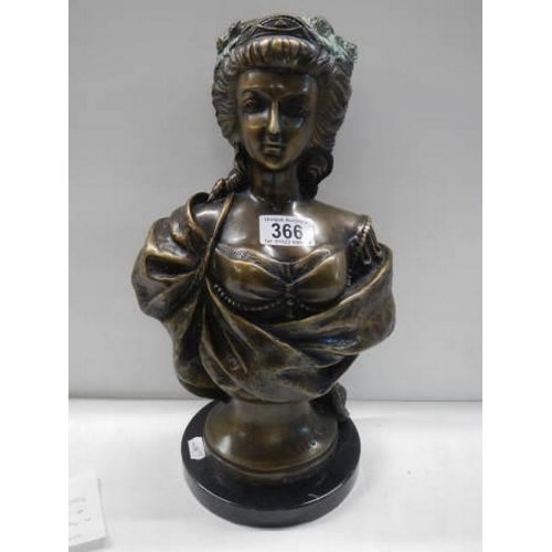 366 - A Bronze female bust signed LeComte.