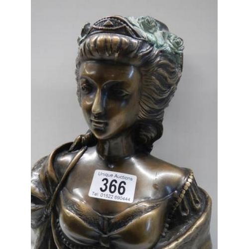 366 - A Bronze female bust signed LeComte.