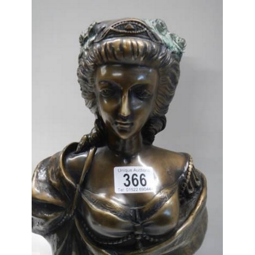 366 - A Bronze female bust signed LeComte.