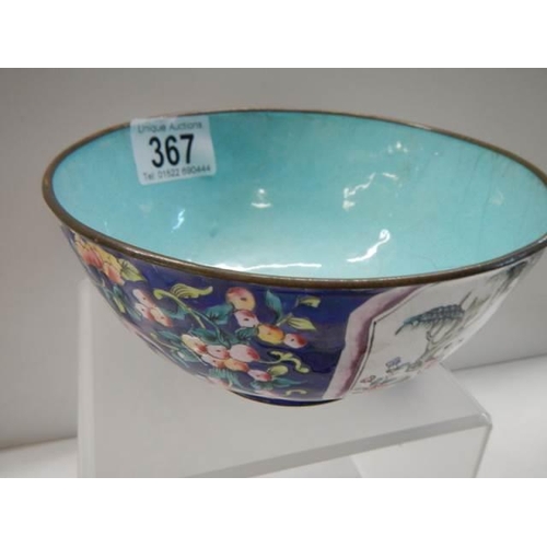 367 - Two 19th century Chinese enamel on copper bowls.