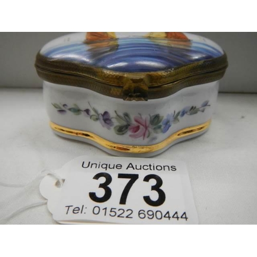 373 - A 19th century continental porcelain hinged box.