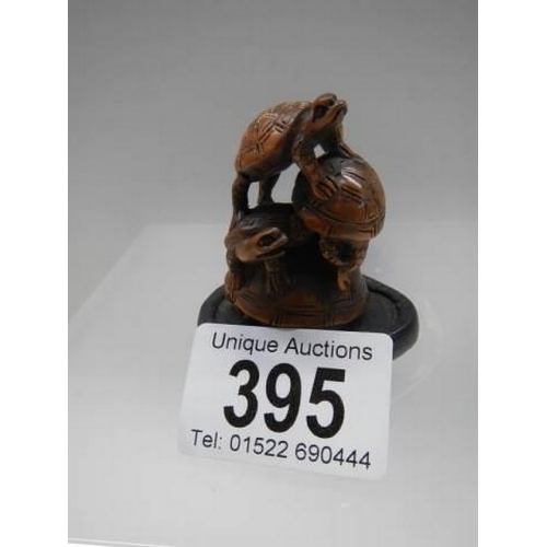 395 - A late Victorian signed wooden netsuke.