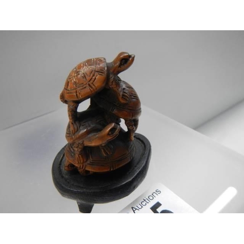 395 - A late Victorian signed wooden netsuke.