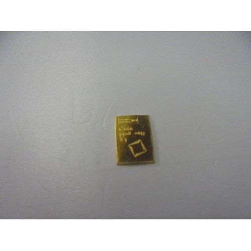 150K - A fine gold 1 gram ingot.
