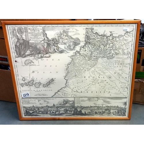 2219 - A framed and glazed map of Marocca Norum COLLECT ONLY