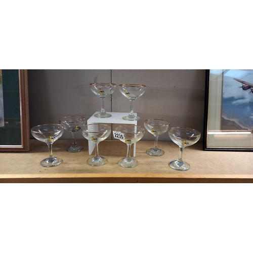 2235 - 8 Babycham glasses